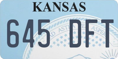 KS license plate 645DFT