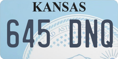 KS license plate 645DNQ