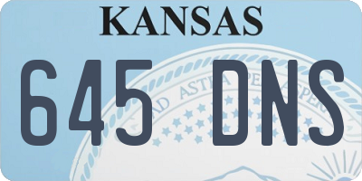 KS license plate 645DNS