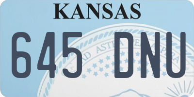KS license plate 645DNU