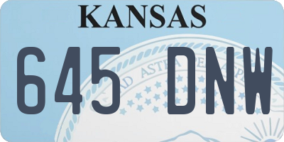 KS license plate 645DNW