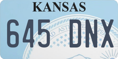 KS license plate 645DNX