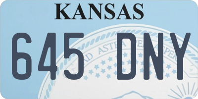 KS license plate 645DNY