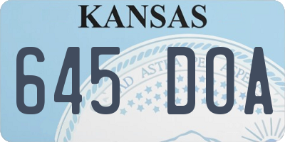 KS license plate 645DOA