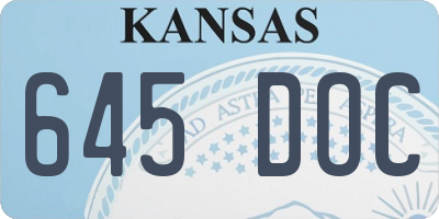 KS license plate 645DOC