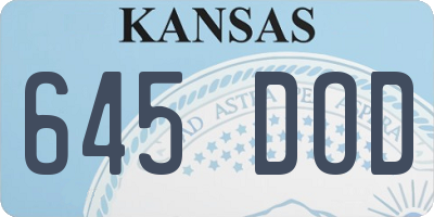 KS license plate 645DOD