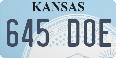 KS license plate 645DOE