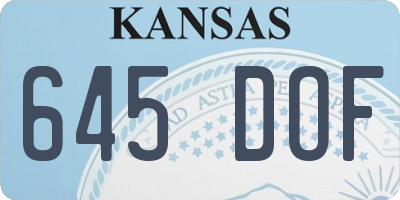 KS license plate 645DOF