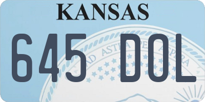 KS license plate 645DOL
