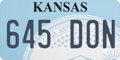 KS license plate 645DON