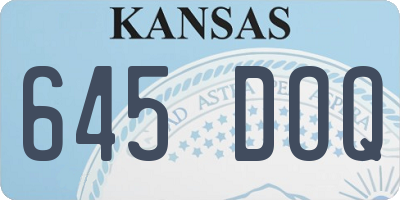 KS license plate 645DOQ