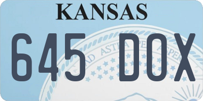 KS license plate 645DOX