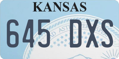KS license plate 645DXS
