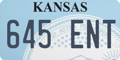 KS license plate 645ENT