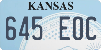 KS license plate 645EOC