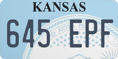 KS license plate 645EPF