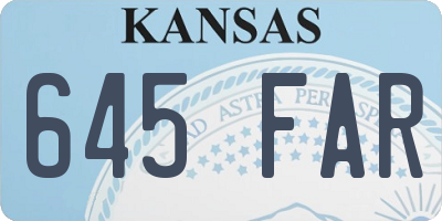 KS license plate 645FAR