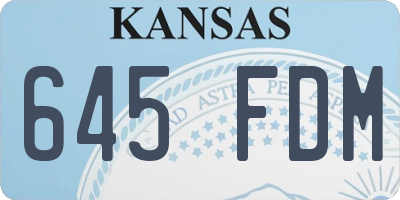 KS license plate 645FDM