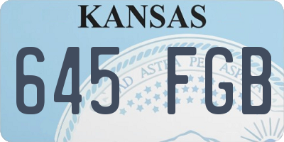 KS license plate 645FGB