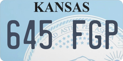 KS license plate 645FGP
