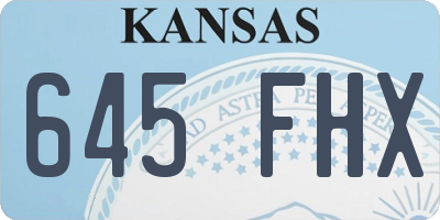 KS license plate 645FHX