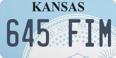 KS license plate 645FIM