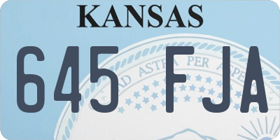 KS license plate 645FJA