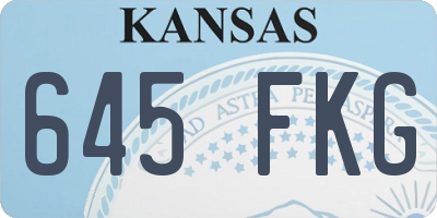 KS license plate 645FKG