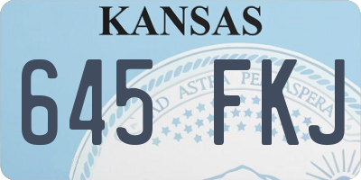 KS license plate 645FKJ