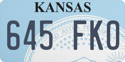 KS license plate 645FKO