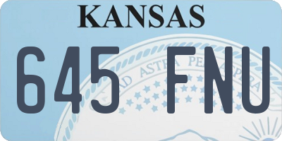 KS license plate 645FNU