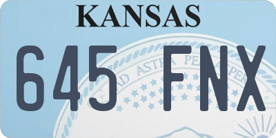 KS license plate 645FNX