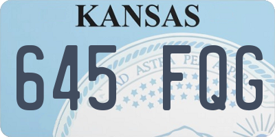 KS license plate 645FQG