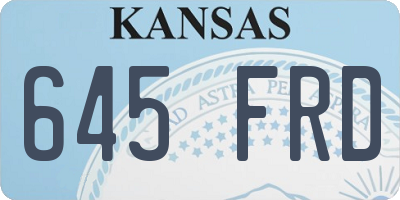 KS license plate 645FRD