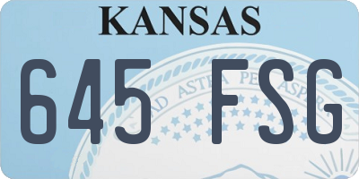 KS license plate 645FSG
