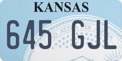KS license plate 645GJL