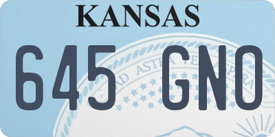 KS license plate 645GNO
