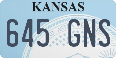 KS license plate 645GNS