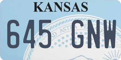 KS license plate 645GNW