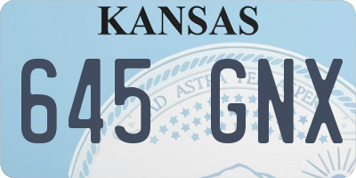 KS license plate 645GNX