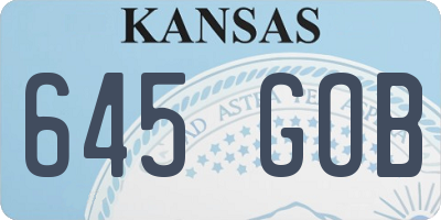 KS license plate 645GOB