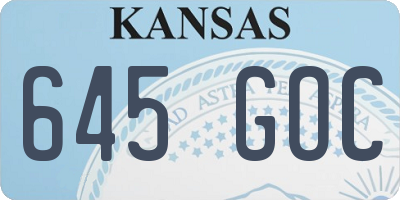 KS license plate 645GOC