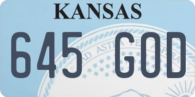KS license plate 645GOD