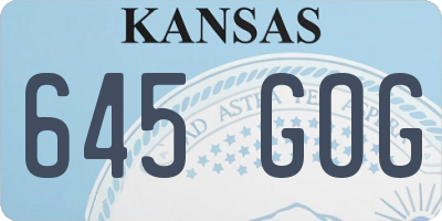 KS license plate 645GOG