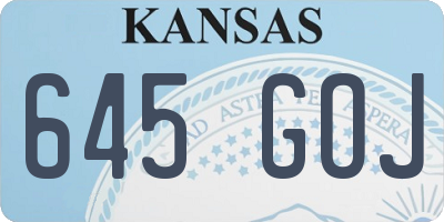 KS license plate 645GOJ