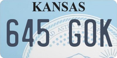 KS license plate 645GOK