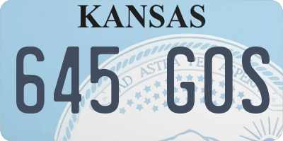 KS license plate 645GOS