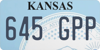 KS license plate 645GPP