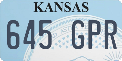 KS license plate 645GPR