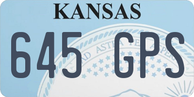 KS license plate 645GPS
